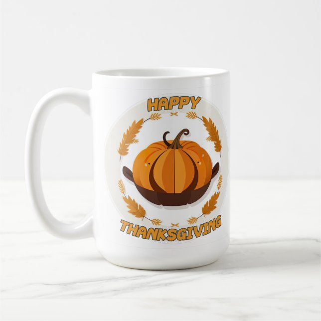 happy thanksgiving coffee mug (Left)