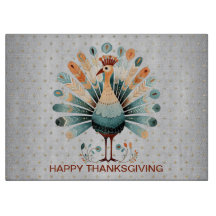 Happy Thanksgiving Colourful Turkey Golden Stars