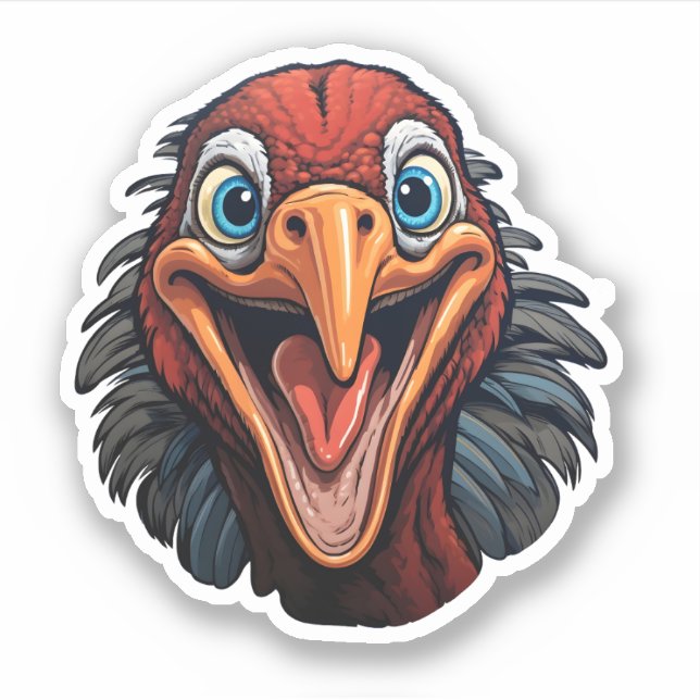 Happy Thanksgiving Cool Cartoon Funny Turkey Face  (Front)