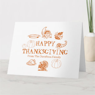Happy Thanksgiving custom family name Card