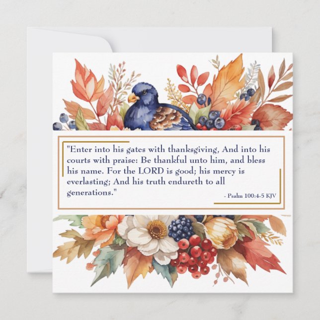 Happy Thanksgiving Custom Greeting Card Verses (Front)