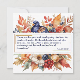 Happy Thanksgiving Custom Greeting Card Verses