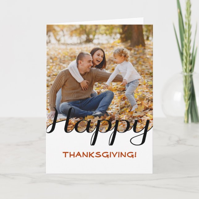 Happy Thanksgiving custom photo Card (Front)