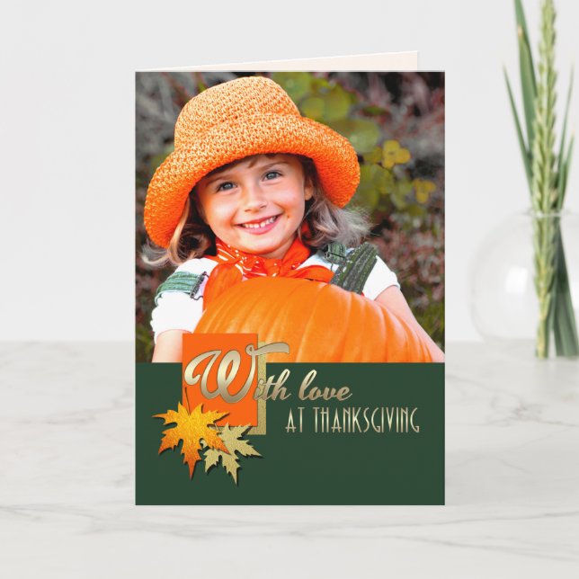 Happy Thanksgiving. Custom Photo Card (Front)