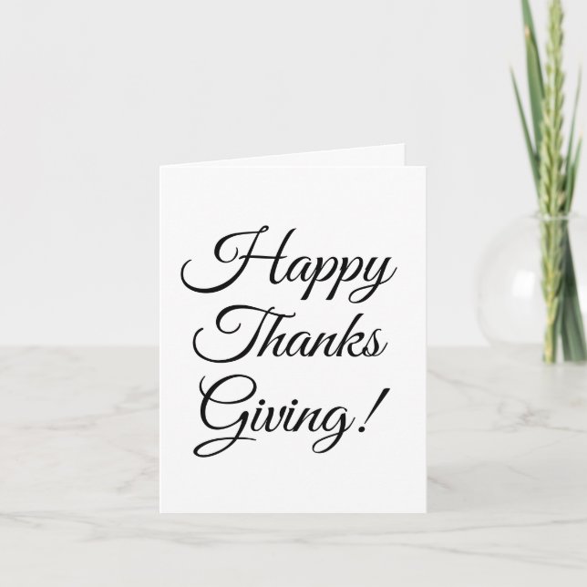 Happy Thanksgiving custom script text typography Card (Front)