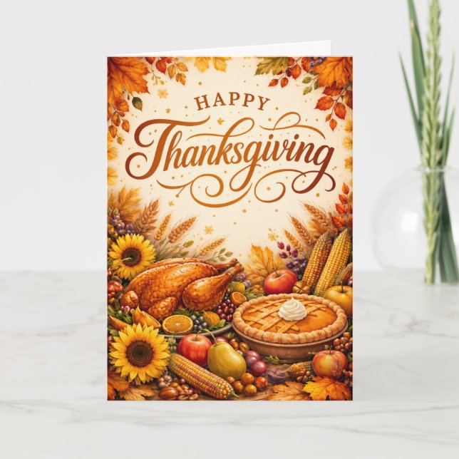 Happy Thanksgiving - Customisable Card (Front)