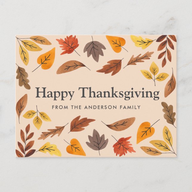 Happy Thanksgiving Customizable Card (Front)