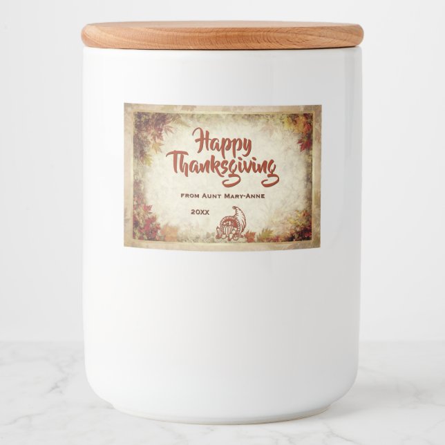 Happy Thanksgiving (customizable) Food Label (Front)