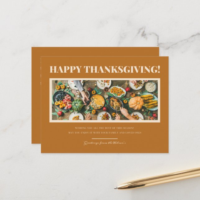 Happy Thanksgiving Customizable Postcard (Front/Back In Situ)