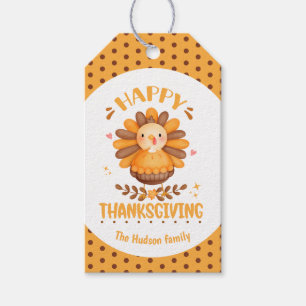 Happy Thanksgiving Cute Turkey Gift Tags