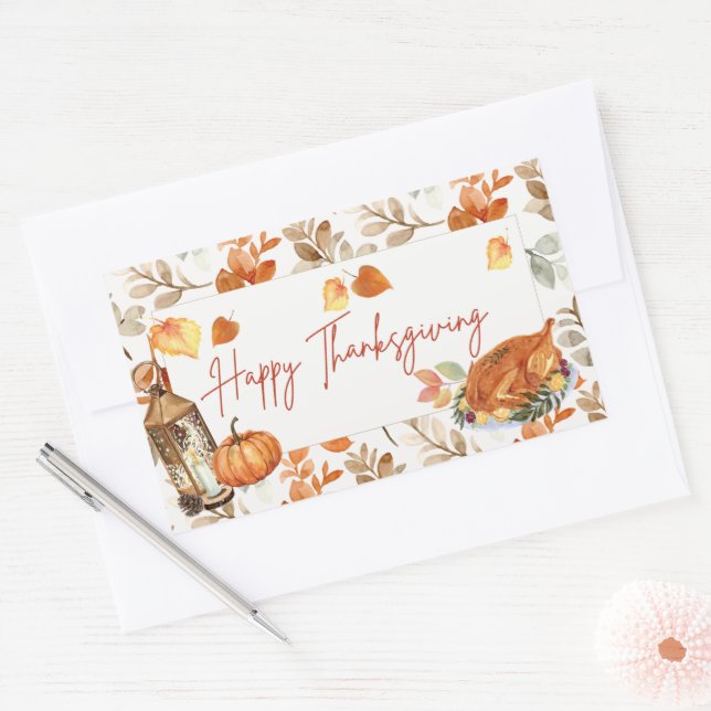 Happy Thanksgiving Cute Turkey Sticker (Envelope)