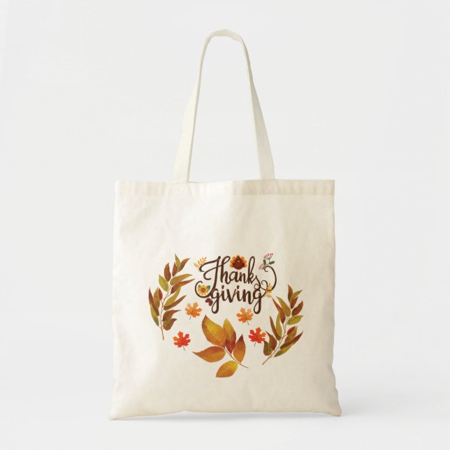 Happy Thanksgiving Cute Turkey Tote Bag (Front)