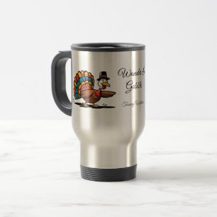 Happy Thanksgiving Cute Turkey Travel Mug