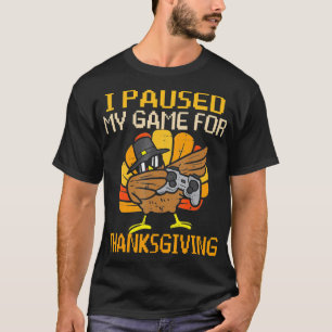 Happy Thanksgiving Dabbing Gamer Turkey Kids Boys T-Shirt