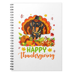 Happy Thanksgiving Dachshund Dog Turkey Dog Lover  Notebook