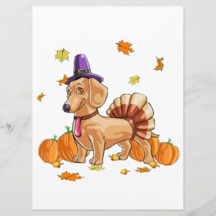 Happy Thanksgiving Dachshund Turkey Costume T  Fun Menu
