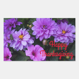 Happy Thanksgiving Dahlia Lilac & Petunia Stickers