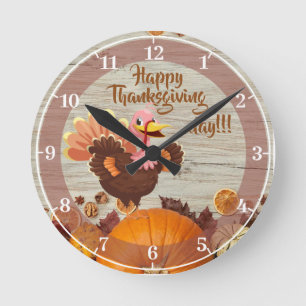 Happy Thanksgiving Day Acrylic Wall Clock