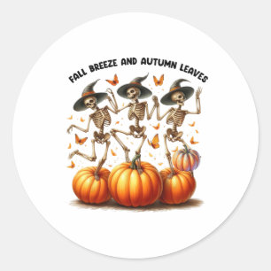 Happy Thanksgiving Day Autumn Vibes Cozy Season Fa Classic Round Sticker
