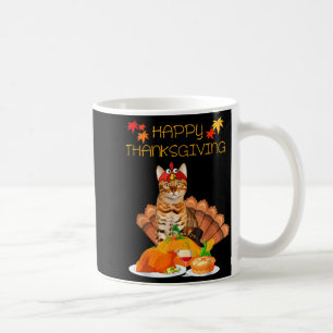 Happy Thanksgiving Day Bengal Cat Gift Cat Funny T Coffee Mug