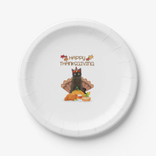 Happy Thanksgiving Day Burmese Cat Gift Funny Turk Paper Plate