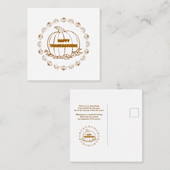 happy thanksgiving day card (Front/Back)