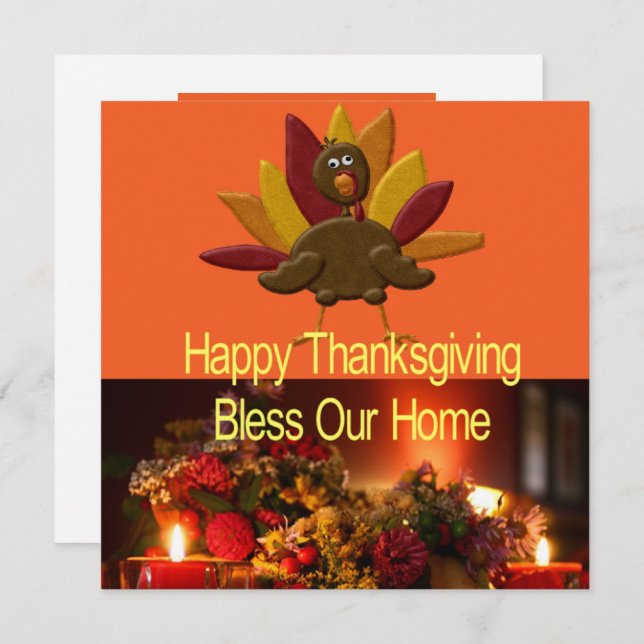 Happy Thanksgiving Day Card Invitation (Front/Back)