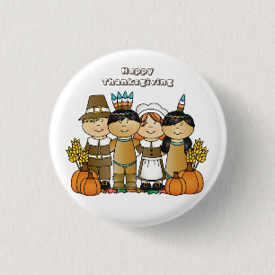 Happy Thanksgiving Day Children 1 Inch Round Button