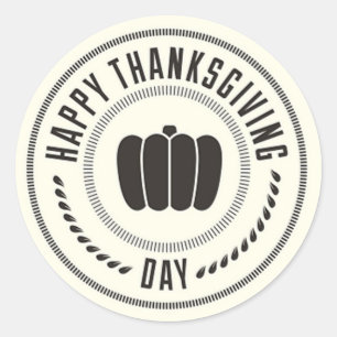 Happy Thanksgiving Day Classic Round Sticker