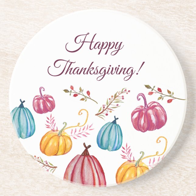 Happy Thanksgiving Day Coasters (Front)