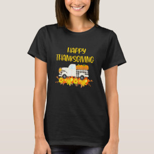 Happy Thanksgiving Day Fall Farm Truck Thankful Bo T-Shirt