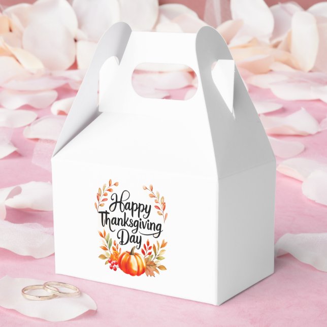 Happy Thanksgiving Day Favour Box with pumpkin (Wedding)