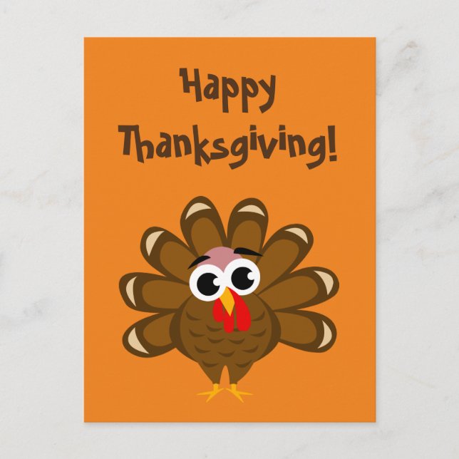 Happy Thanksgiving Day funny turkey bird custom Holiday Postcard (Front)