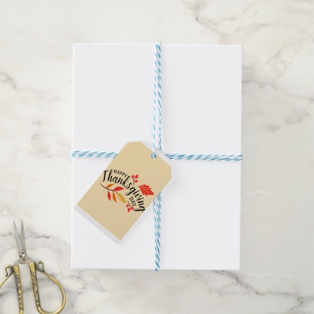 Happy Thanksgiving Day Gift Tags (With Twine)