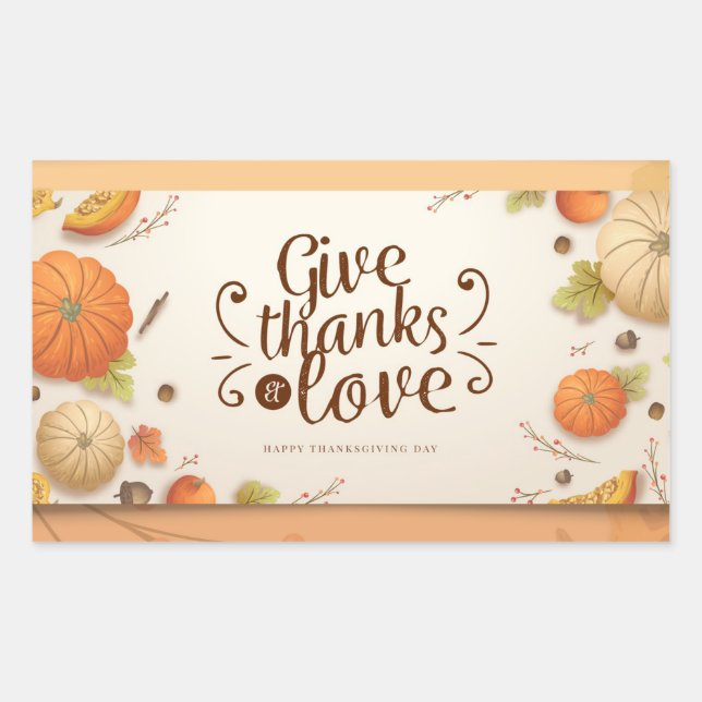 Happy Thanksgiving Day Give Thanks Sticker (Front)