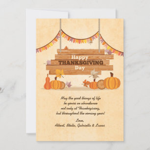 Happy Thanksgiving Day Holiday Card
