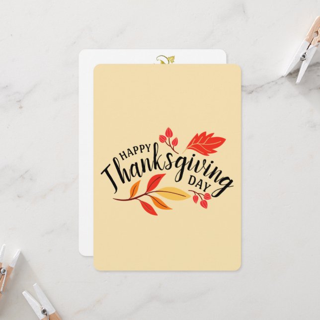 Happy Thanksgiving Day Invitation (Front/Back In Situ)