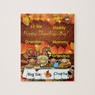 Happy Thanksgiving Day Jigsaw Family Grateful Jigsaw Puzzle