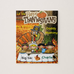 Happy Thanksgiving Day Jigsaw Family Grateful Puzzle