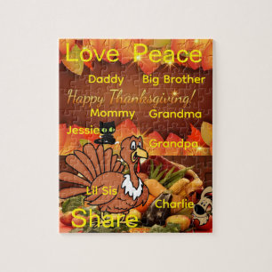 Happy Thanksgiving Day Jigsaw Family Grateful Puzzle