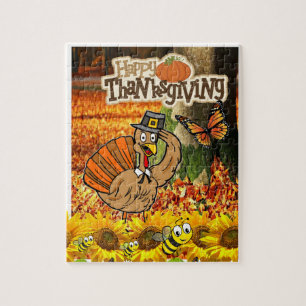 Happy Thanksgiving Day Jigsaw Puzzle Turkey