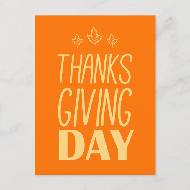 Happy Thanksgiving Day Leaves Autumn Holiday Postcard