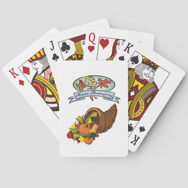Happy Thanksgiving Day Playing Card Deck (Back)