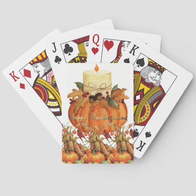 Happy Thanksgiving Day Playing Card Deck (Back)