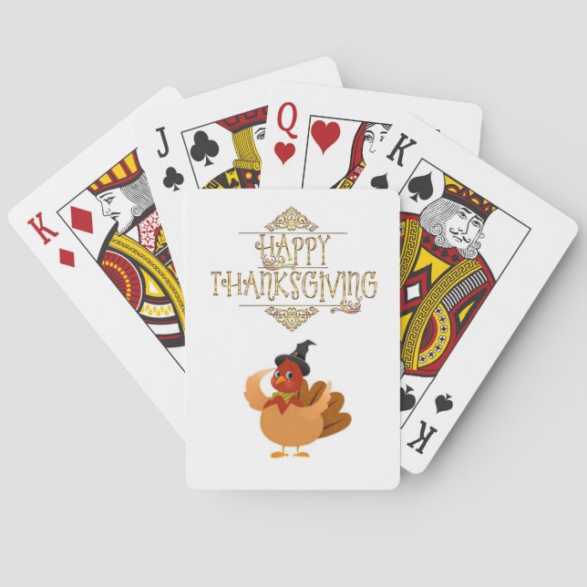 Happy Thanksgiving Day Playing Card Deck (Back)