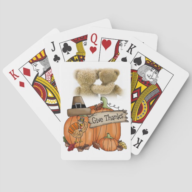 Happy Thanksgiving Day Playing Card Deck (Back)