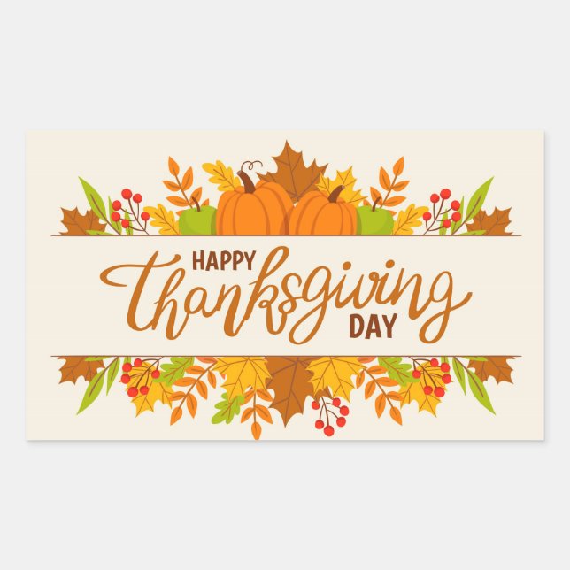 Happy Thanksgiving Day Sticker (Front)