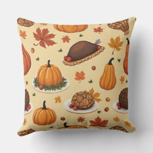 Happy thanksgiving day throw pillow