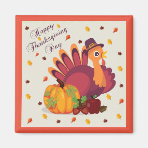 Happy Thanksgiving Day Turkey Magnet