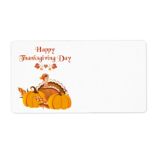 Happy Thanksgiving Day Turkey with Pumpkins